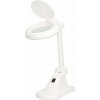NEDIS zvětšovací stolní LED lampa/ čočka 3 + 12 dioptrií/ spotřeba 6 W/ teplota 6500 K/ světelný tok 400 lm/ bílá MAGLE1WT