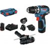 Bosch Akumulátorový vŕtací skrutkovač GSR 12V-35 FC Full Set s príklepovým nadstavcom, L-Boxx, 2x aku 06019H3008