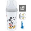NUK Perfect Match fľaša Mickey s kontrolou teploty 260 ml Šedá