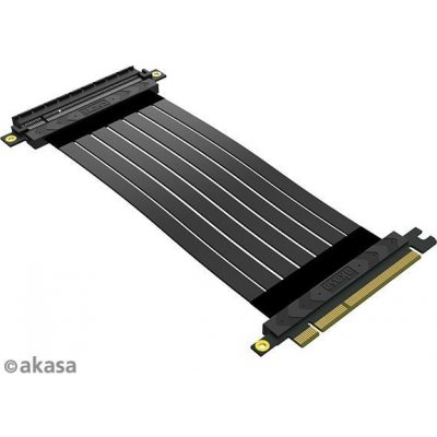AKASA kábel RISER BLACK X2 Mark IV,PCIe 4.kábel 0 x16 Riser, 20 cm