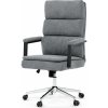 Autronic KA-D8204 GREY2 Stolička kancelárska, šedá látka, kríž kov chrómový, hojdací mechanizmus, čalúnené podrúčky