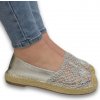 Dámske strieborné espadrilky LINDA