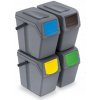 Prosperplast SORTIBOX II Sada 4 odpadkových košov 4 x 25 l, šedý kameň ISWB25S4