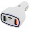 Autonabíjačka QC 3.0 3x USB biela 3,1A