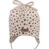RDX Dojčenská čiapka viazacie srdiečka béžová