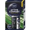 Nivea Men Active Clean sprchový gél pre mužov 250 ml + Invisible Black & White antiperspirant v spreji pre mužov 150 ml + Original krém pre mužov 30 ml kozmetická sada