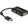 Delock Adaptér Displayport 1.1 samec > VGA / HDMI / DVI samice pasivní černý