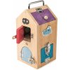 Drevený domček so strašidlami Monster Lock Box Tender Leaf Toys 8 dverí s 8 rôznymi zámkami a 2 strašidlá