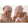 Fashionweek Moderni set čiapka a šál, pletený tunel ZIZI31/B1 Farba: jasne ružová