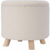 Home Styling Collection Úložný okrúhly čalúnený puf TEDDY, 40 × 37 cm, biely