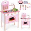 Detská kuchynka ružová s 8 príslušenstvom, batéria na rúru, drez, ECOTOYS