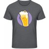 Akciové Gildan Soft-Style Tričko - Motív - Pivo so smrtkou 2 - Dark Heather - 3XL - Pánske