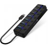 CONNECT IT USB Hub Mighty Switch 2, 4xUSB 3.0, 3xUSB 2.0, externí, černá CHU-5410-BK