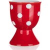 Keramický pohárik na vajíčko Dots, červený s bodkami