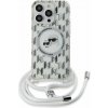 Karl Lagerfeld IML Monogram Crossbody K&CH Heads MagSafe zadný kryt pre iPhone 14 Pro Max Transparent