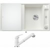 Blanco AXIA III 5 S biela s excentrom + sklenená krájacia doska 523219 + Blanco DARAS-S biela 517735
