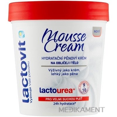 Lactovit Mousse Cream Lactourea penový krém na tvár a telo veľmi suchá pleť 250 ml