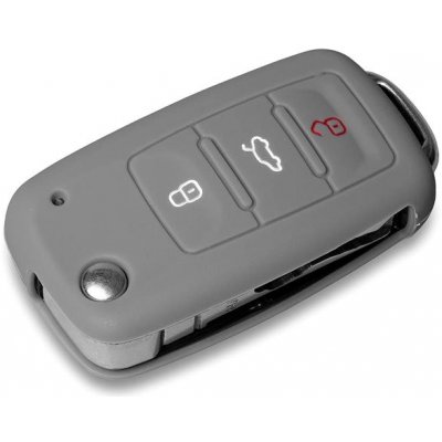 Kľúčenka Escape6 ochranné silikónové puzdro na kľúč pre VWSeatŠkoda s vystreľovacím kľúčom tmavo sivá