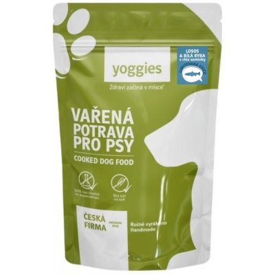 Yoggies Varená potrava pre psov losos a biela ryba s chia semienkami a kĺbovou výživou 150 g