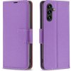 Peňaženkové kožené puzdro Litchi Texture Color na Galaxy A55 5G - Fialová