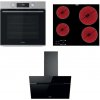 Whirlpool rúra OMK58CU1SX + sklokeramická varná doska AKT8090NE + komínový odsávač WHVP62FLTSK SETWH20