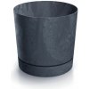 PROSPERPLAST Kvetináč TUBO P BETON EFFECT 17,8cm antracit
