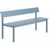 Muuto Linear Steel Bench s opierkou 170 cm pale blue