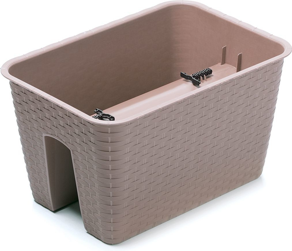 Prosperplast RATOLLA Truhlík na zábradlie 39,6x27,2x22,5cm mocca DRLB400