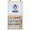Sada akrylových farieb a štetca v drevenom boxe Schmincke AKADEMIE 12 x 60 ml