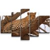 Sablio Obraz - 5-dílný Leopard 2 - 125x90 cm