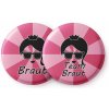 Spielehelden Odznaky Braut Vintage pink Rozlúčka so slobodou 12 odznakov 5,6 cm extra veľké Darček na dievčenskú rozlúčku so slobodou (AMZBUTA029)