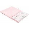 NEW BABY Detská deka z Minky Medvedíkovia ružová 80x102 cm 80x102 ružová
