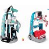 Set upratovací vozík s elektronickým vysávačom Cleaning Trolley Vacuum Cleaner Smoby a lekársky vozík elektronický s kufríkom