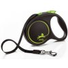 FLEXI Vodítko Black Design M lanko 5 m zelené
