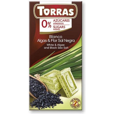 Torras čokoláda s chlorelou a čiernou morskou soľou 75g