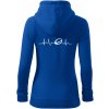 Ekg rugby - Mikina dámska trendy zipper s kapucňou - XL ( Kráľovská modrá )