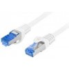 Patchcord kat.6A S/FTP LSZH CCA 0.25m biely Fluke Passed Lanberg