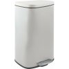 Matne biely nášľapný oceľový odpadkový kôš 50 l Akira – Spirella