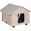 VEVOR Domček pre mačku s vyhrievanou podložkou na zimu, hnedá