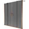 Mexen Velar Duo dvojkrídlová vaňová zástena posúvna 160 x 150 cm, grafit, ružové zlato - 896-160-000-42-60