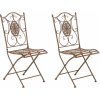 Design-Shop Kovová skladacia stolička Sibell (SET 2 ks) - Hnedá antik
