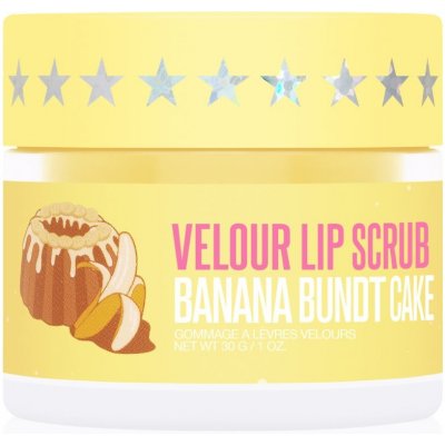 Jeffree Star Cosmetics Banana Fetish Velour Lip Scrub cukrový peeling na pery Banana Bundt Cake 30 g