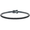 Tenisový náramok čierne striebro s čiernymi moissanitmi 2,2 mm 18 cm - SAV-B-TENIS-02WQ-2-18CM-22SZ-20K-925-CZMOI-CZ SAVICKI
