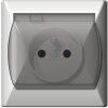 Ospel Single Socket Accent IP44 s ground brown