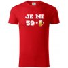 Je mi 60 pivo - Tričko z organickej bavlny - 2XL ( Červená )