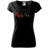 Nemecký ovčiak ekg - Dámske tričko Pure - 2XL ( Čierna )