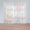 Sablio Záclony Biele a ružové listy: 2ks 150x250cm