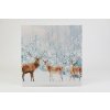 Nástenný obraz Jeleň v lese, LED s časovačom, 40 x 40 cm