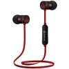 Powerton W2, bezdrôtové bluetooth slúchadlá, ovládanie hlasitosti, čierno-červená, športové, s magnetickým uchytením typ bluetooth