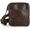 MADE IN ITALY Pánska kožená taška na rameno 383 tmavohnedá Made in Italy Hnedá